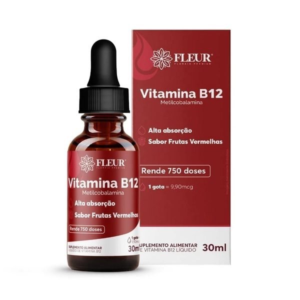 Vitamina B12 em Gotas — Sabor Frutas Vermelhas, floral premium 30ml da Pró Fórmula